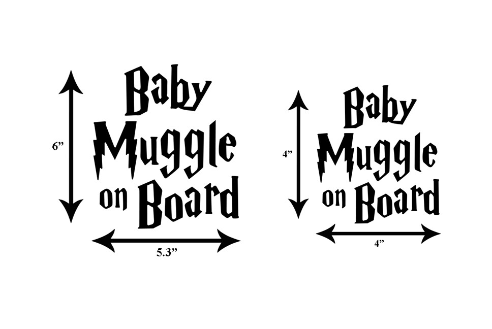 Baby Muggle on Board Harry Potter Vinyl Decal *FREE Shipping*
