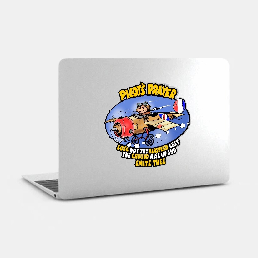 Pilot's Prayer Funny Retro Decal Pilot