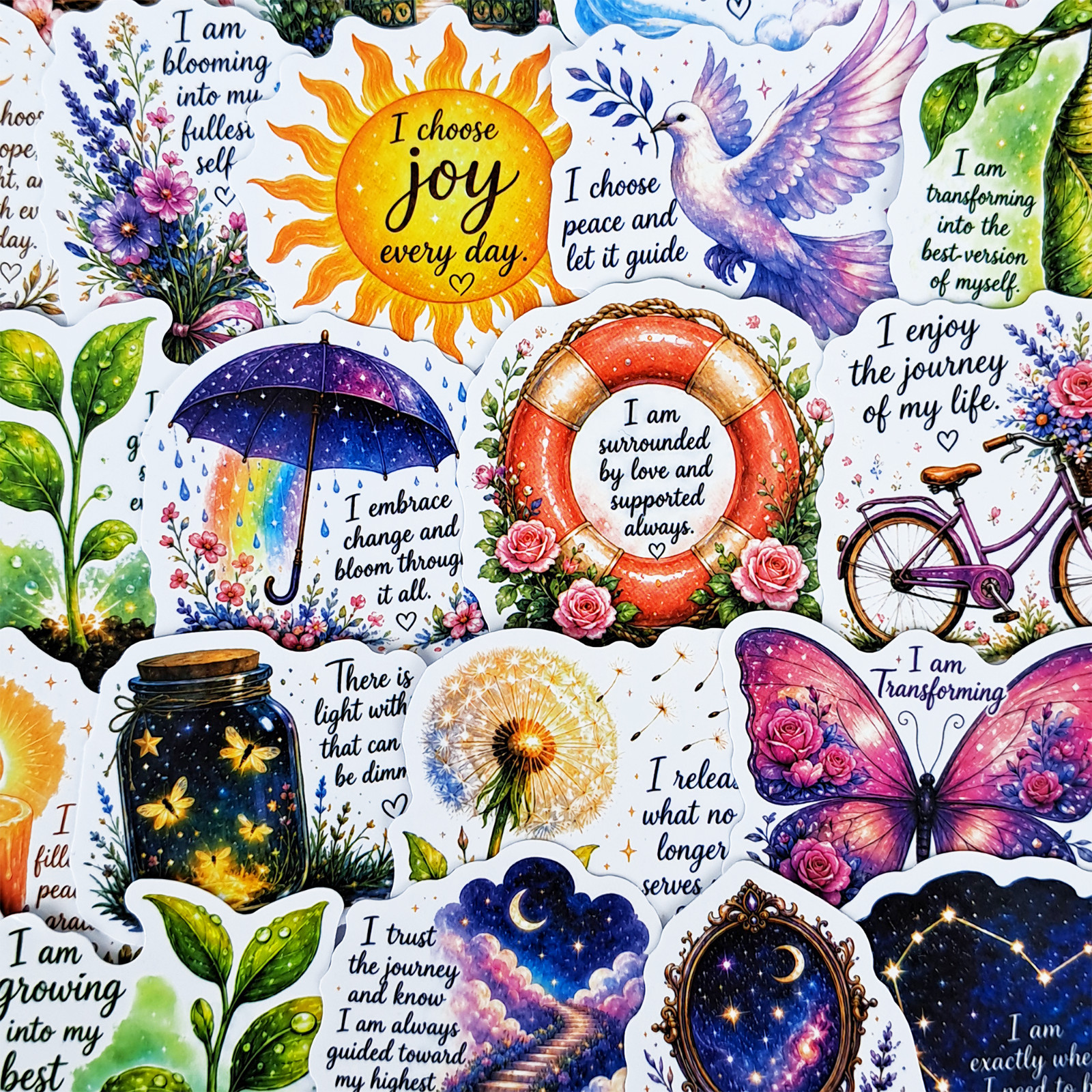 50 PCS Positive Affirmation Sticker Pack Inspirational Quotes Self Love Wellness