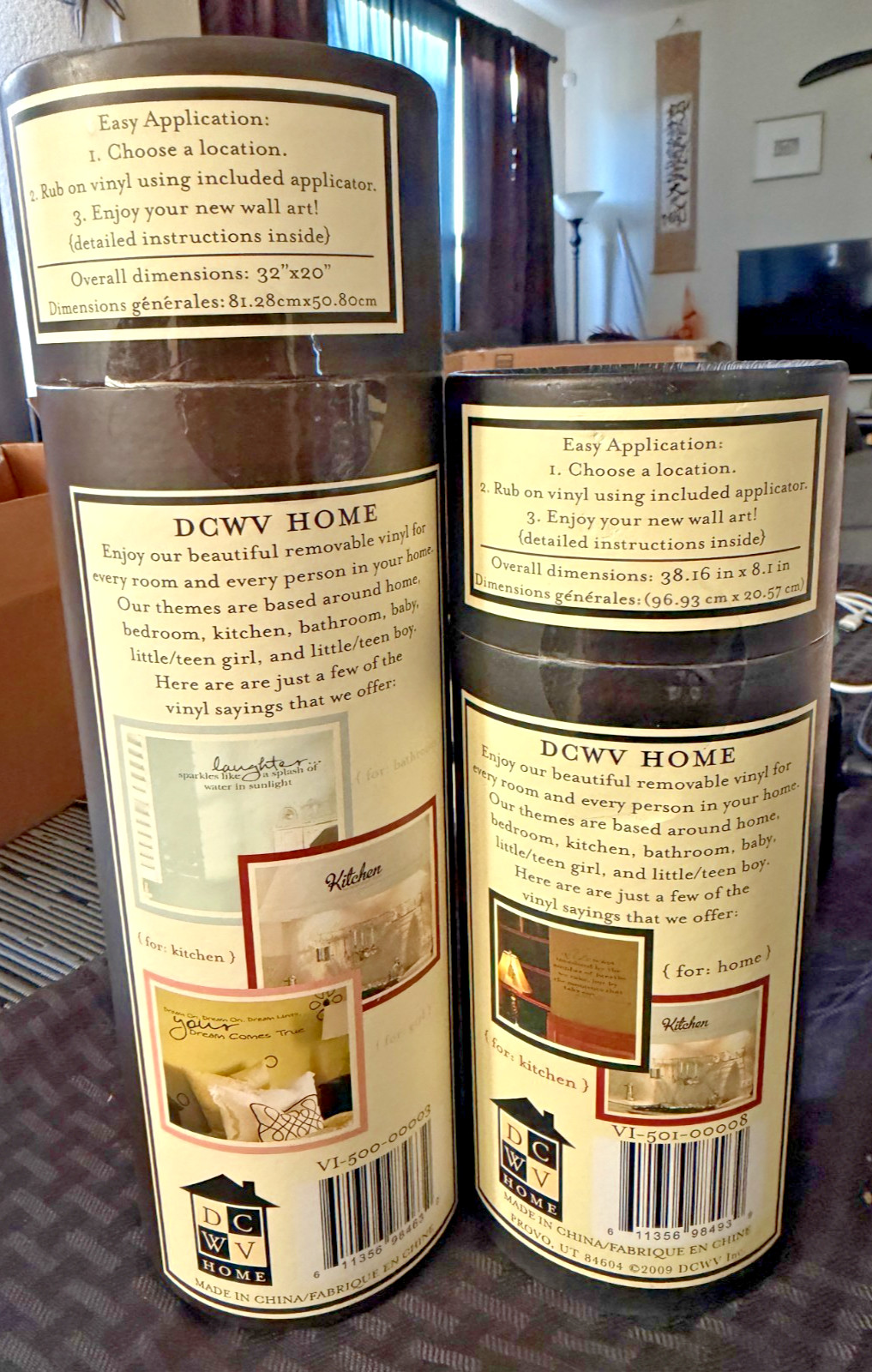 DCWV Home Bedroom Removable Vinyl Lettering Wall Decals Lot of 2 Sealed Unused