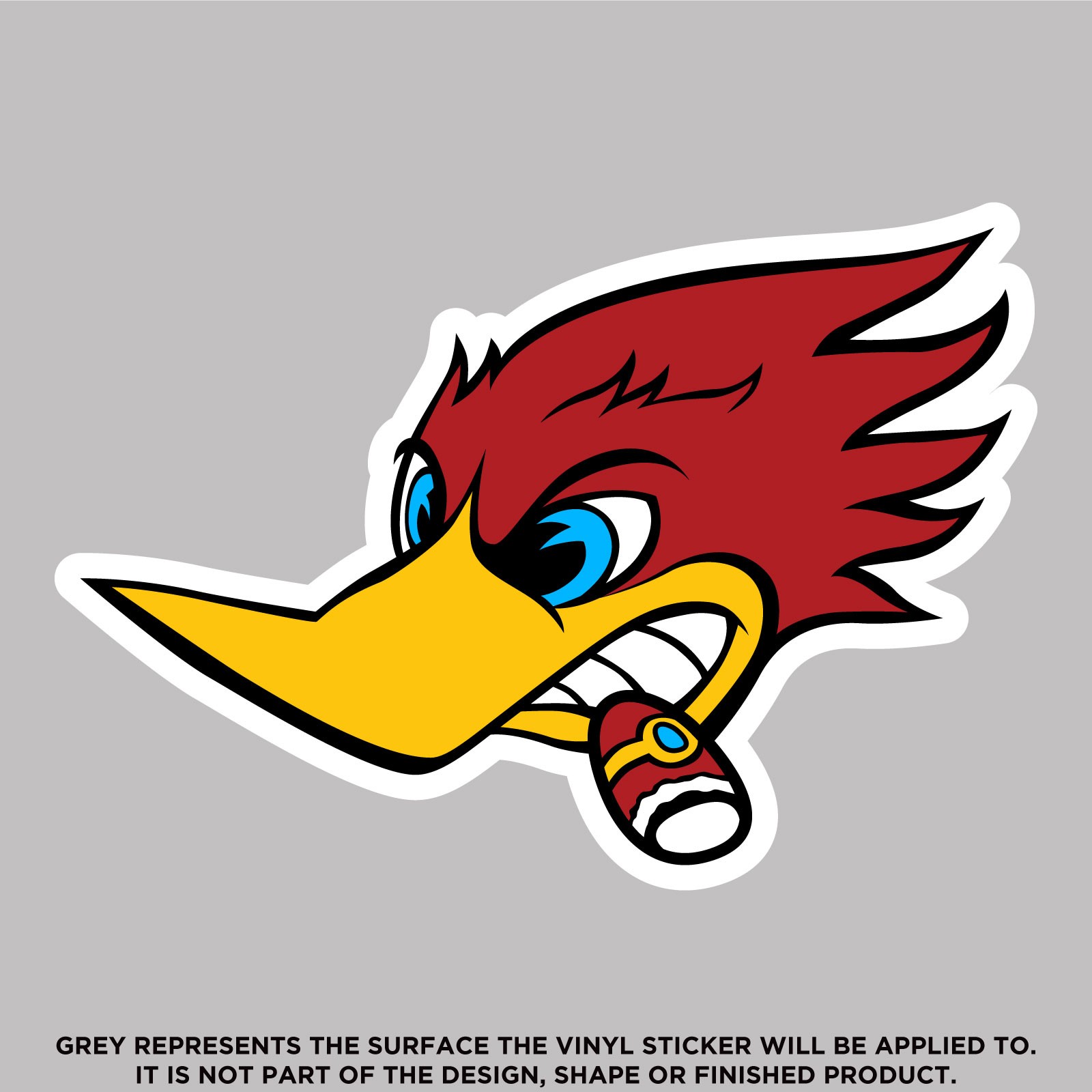 Angry Woody the Woodpecker, High Quality Vinyl Stickers