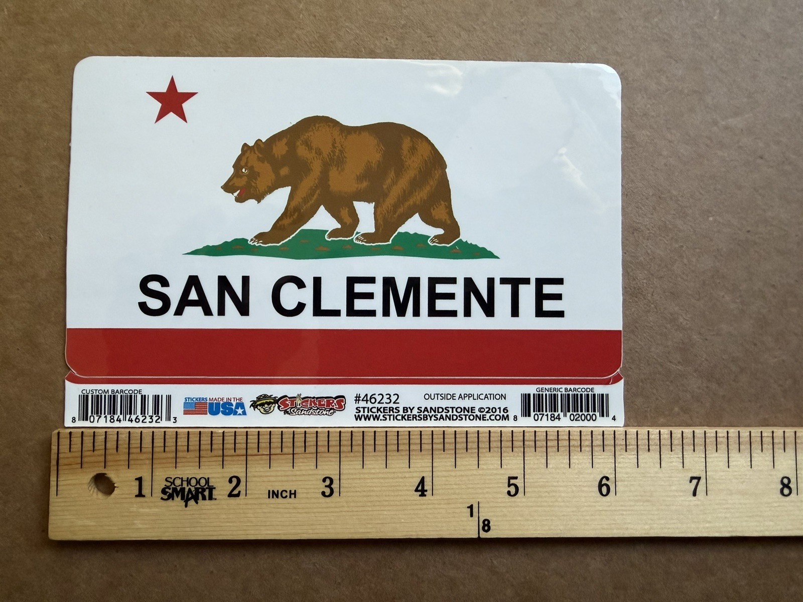 San Clemente California Bear Flag Vinyl Sticker Decal 4×6 Stickers By Sandstone