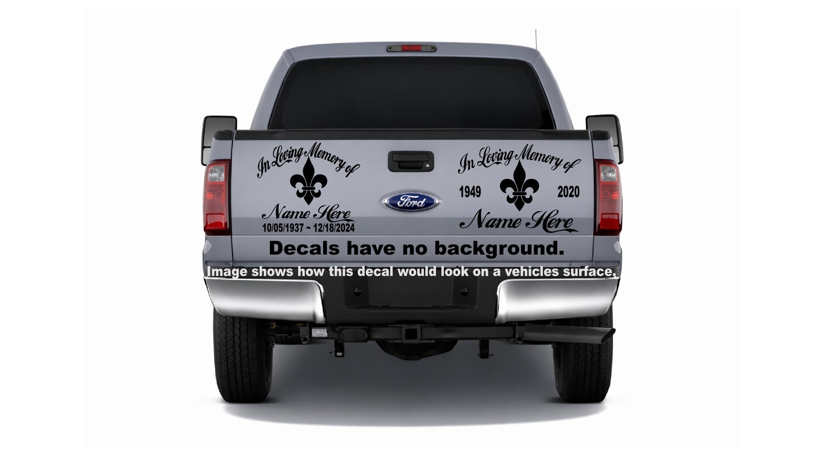 In Loving Memory Decal Fleur‑de‑Lis Faith Symbol Love | Car Window Vinyl Sticker