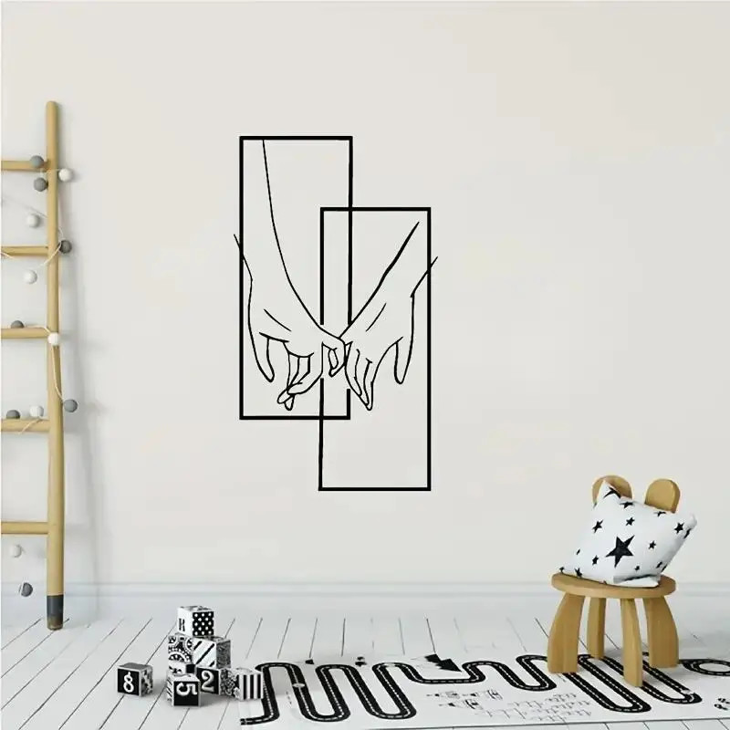 Men and Women Holding Hands Couple Love Art Poster Wall Sticker for Porch Modern
