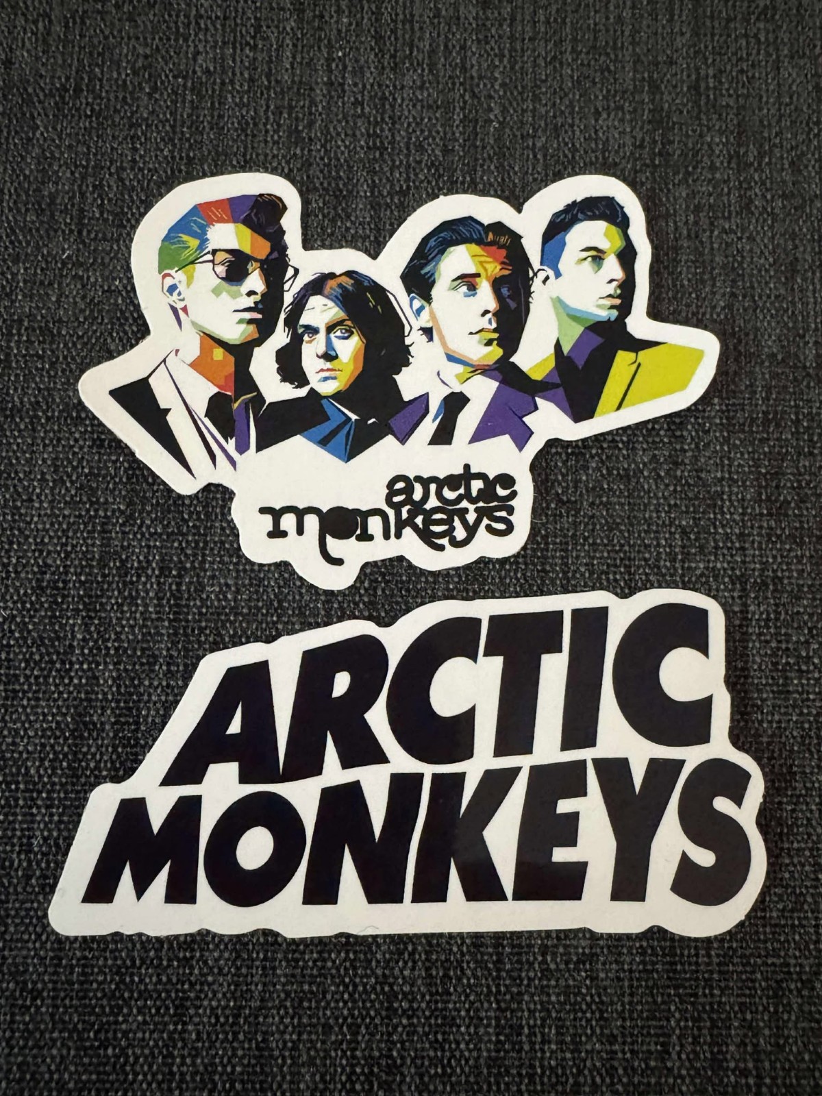 Lot of (2) ARCTIC MONKEYS 1 1/2" to 3" Band Logo STICKERS FAST FREE SHIP!