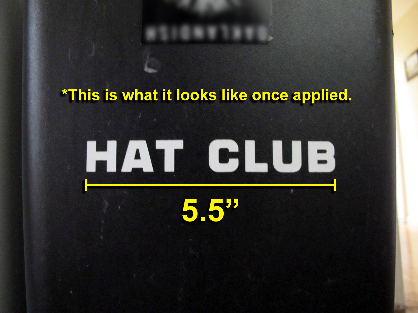 Hat Club Logo Decal Sticker White Die Cut Letters 5.5" wide new era fitted cap