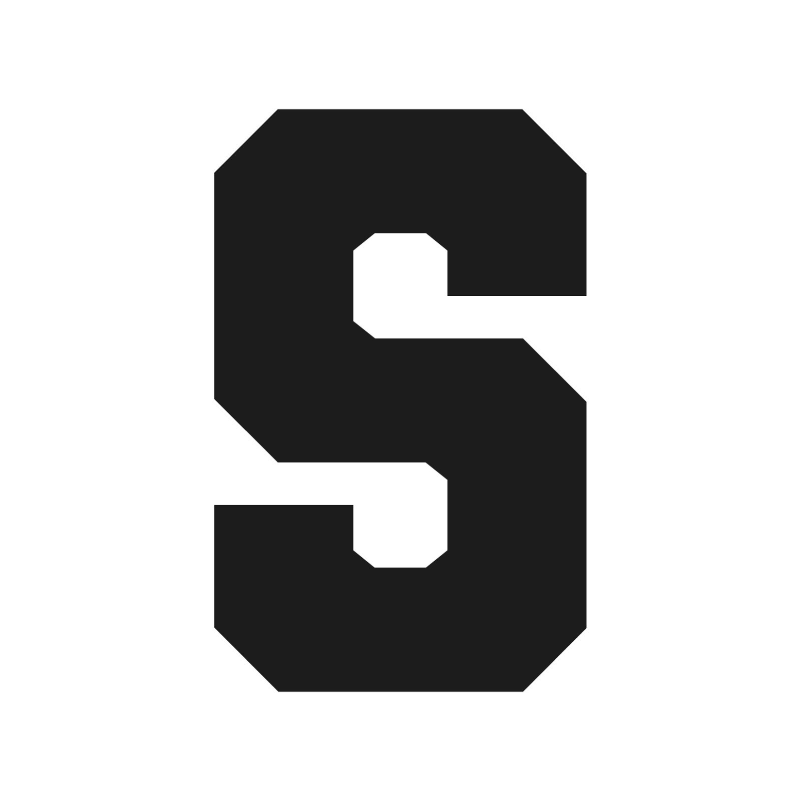 Letter S Varsity font Vinyl decal bold sports font Sticker