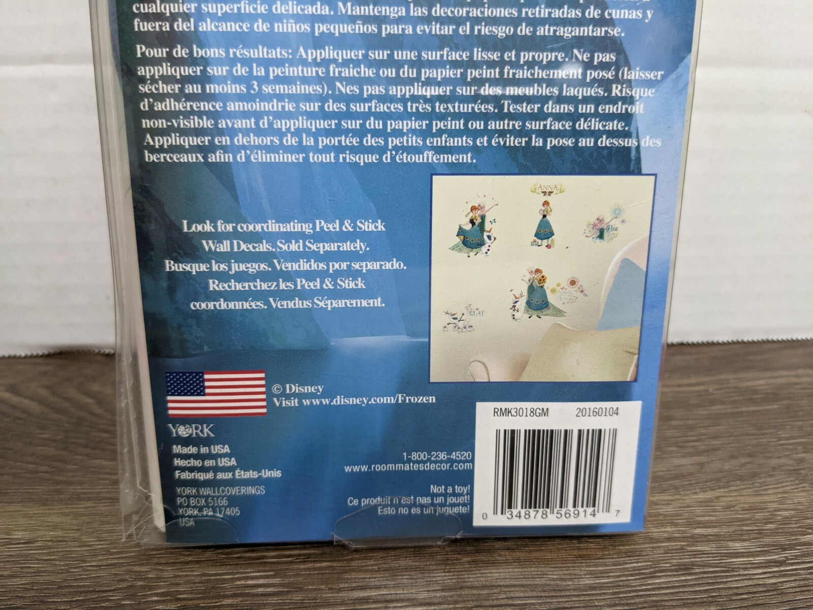 Disney Frozen Peel & Stick Wall Decals Olaf, Elsa Roommates – NEW