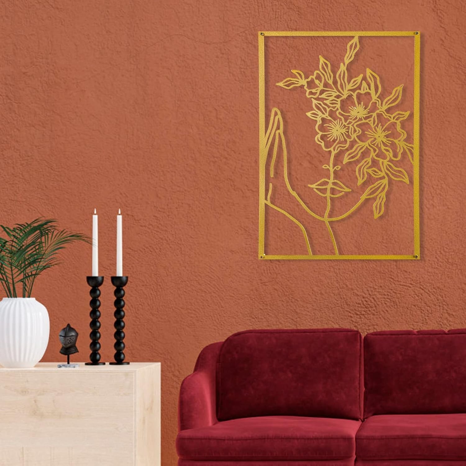 Sophisticated Gold Wall Art Set – 3-Pcs for Bedrooms, Offices & Living Rooms