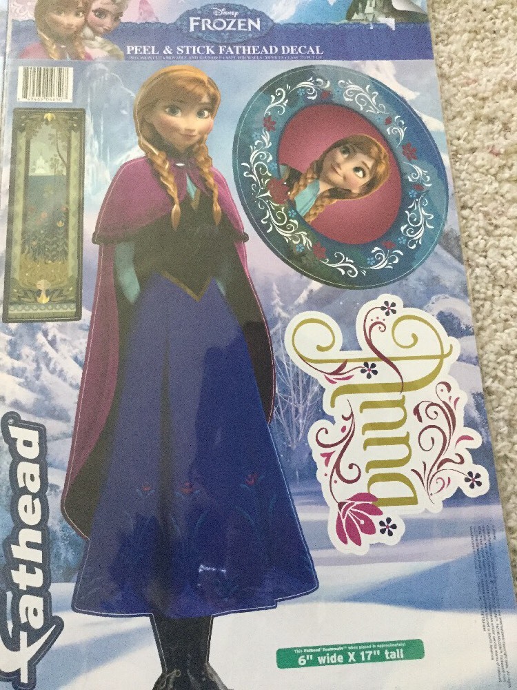 SUPER LARGE Disney Frozen Anna & Olaf Peel & Stick Fathead Decal, New Decals