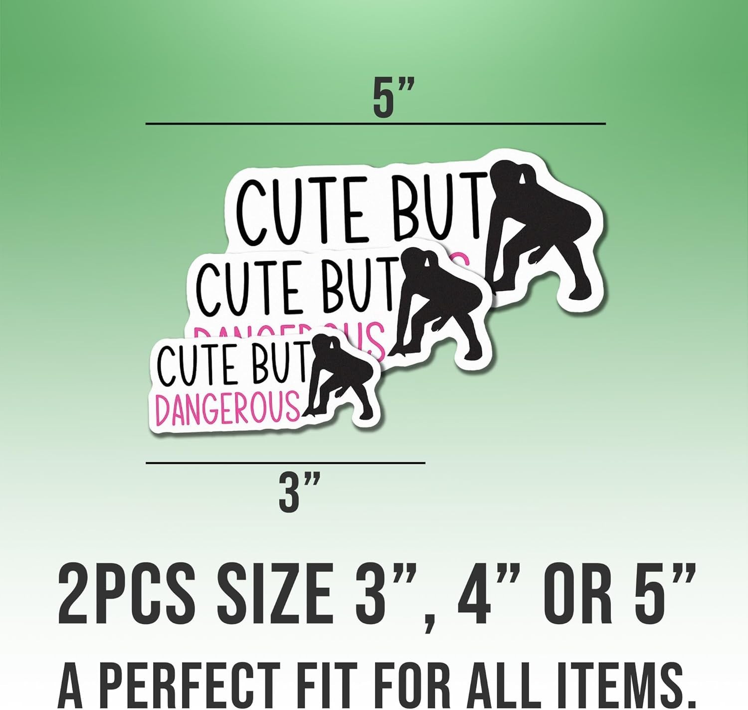 Cute But Dangerous Sticker – Wrestling Girl Power – Wrestling Decal Size 3"