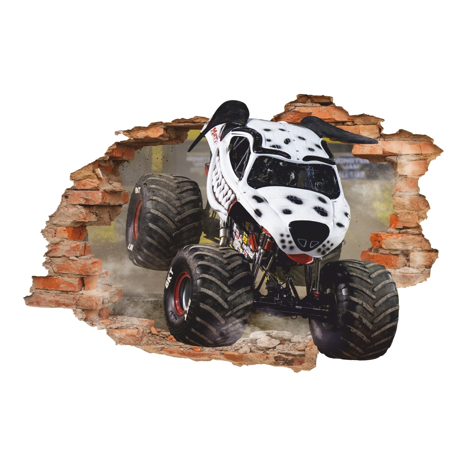 Monster Truck Wall Decal, Big Truck Wall Sticker, Wall Decor, Puppy Truck, Race