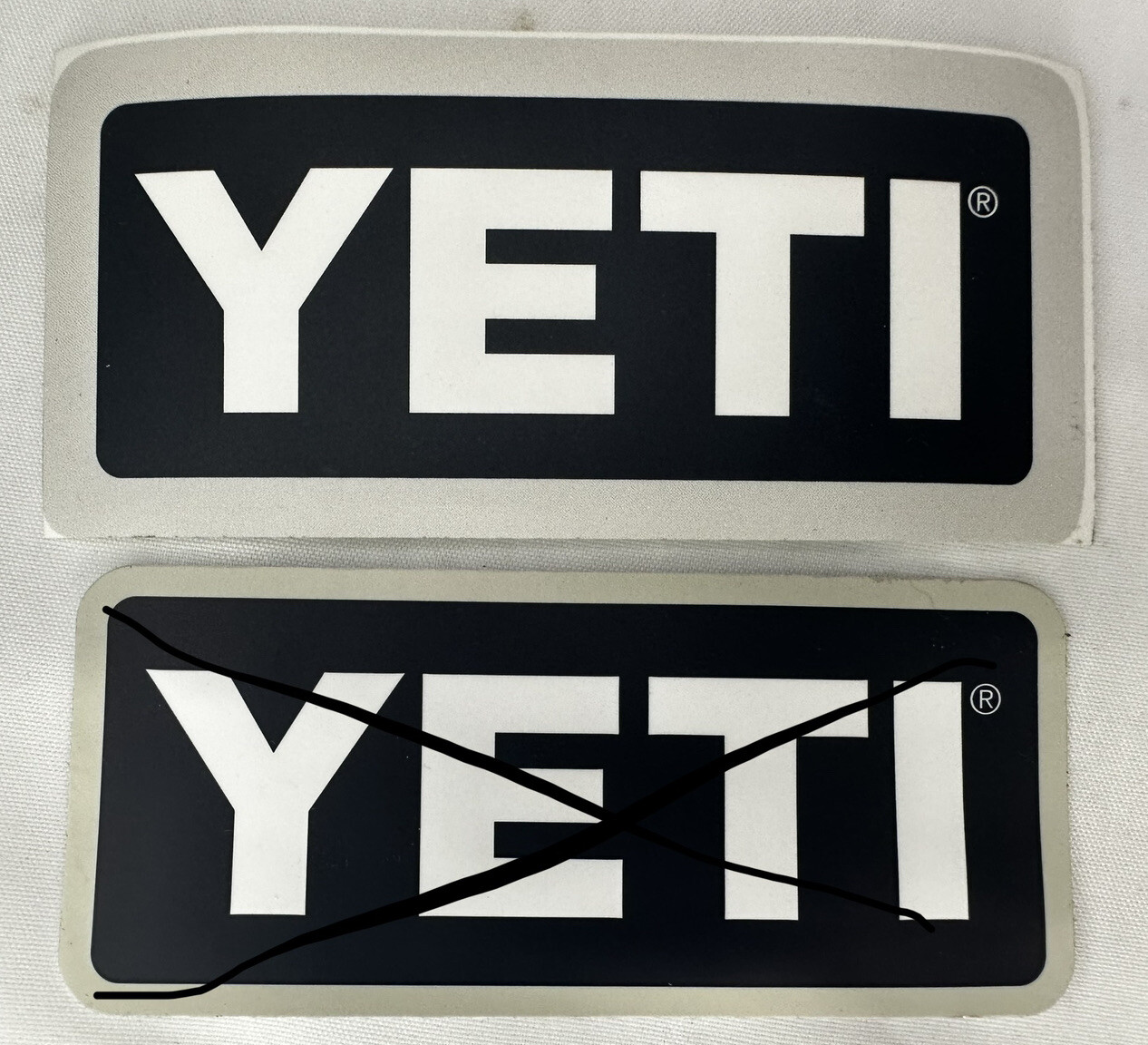 YETI AUTHENTIC STICKER – FAT BORDER SUPER RARE!!! Blue/Grey/White See Photos!!!