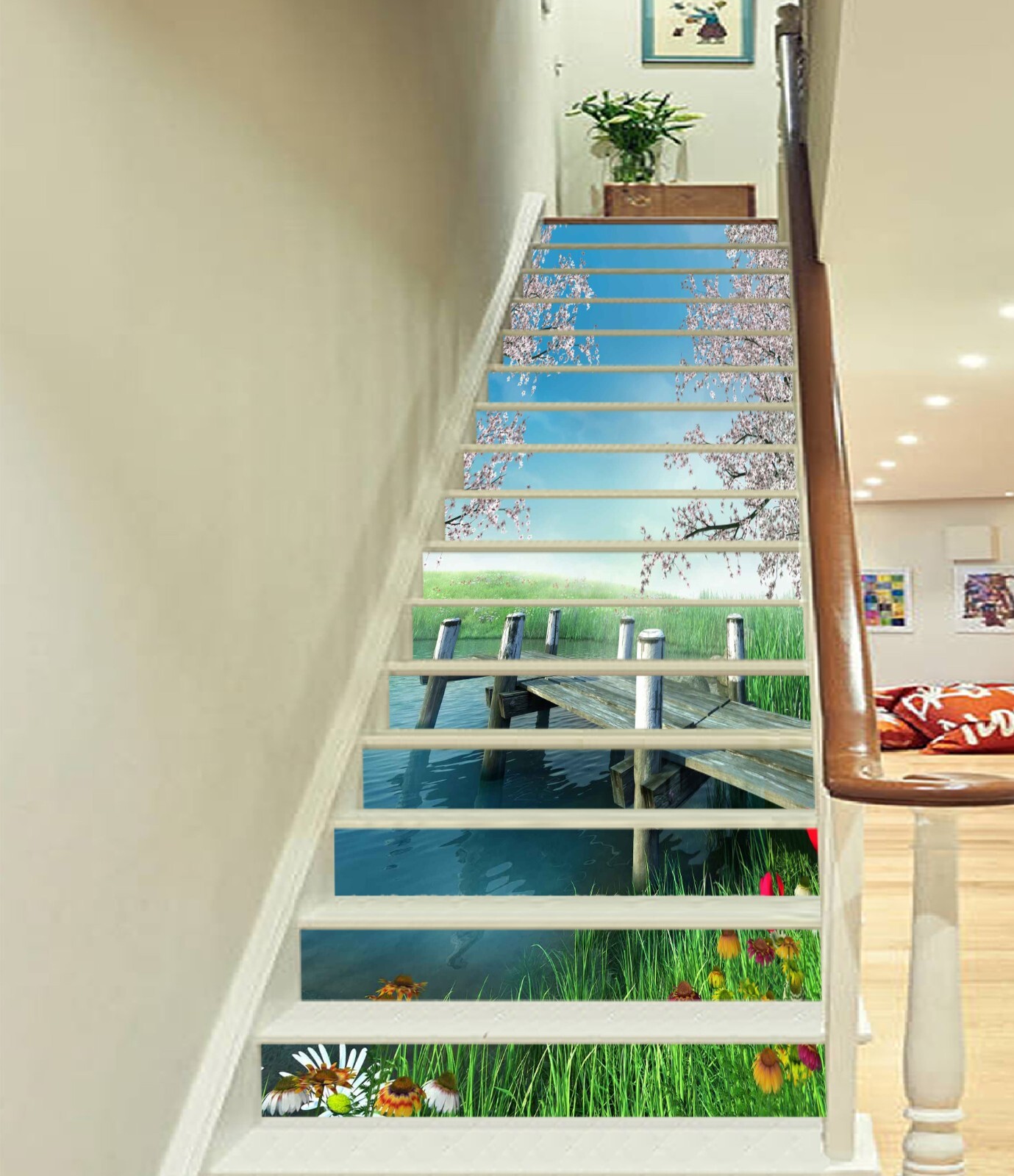 3D Flowers Trees 950 Stair Risers Decoration Photo Mural Vinyl Decal Wallpaper