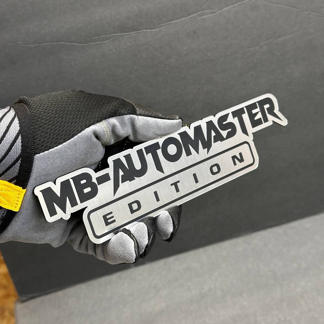 Custom Car Badge Emblem – Your Text “EDITION” Name Plate, Brushed Silver Logo