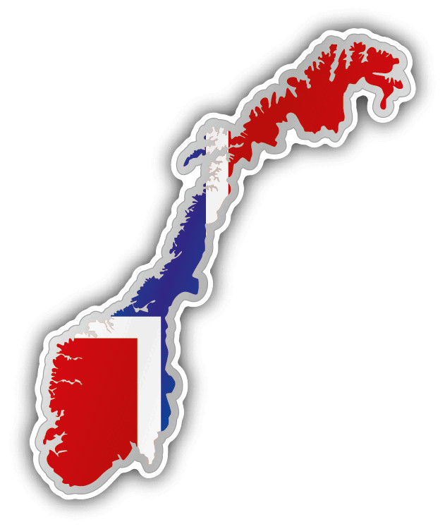 Norway Map Flag Car Bumper Sticker Decal