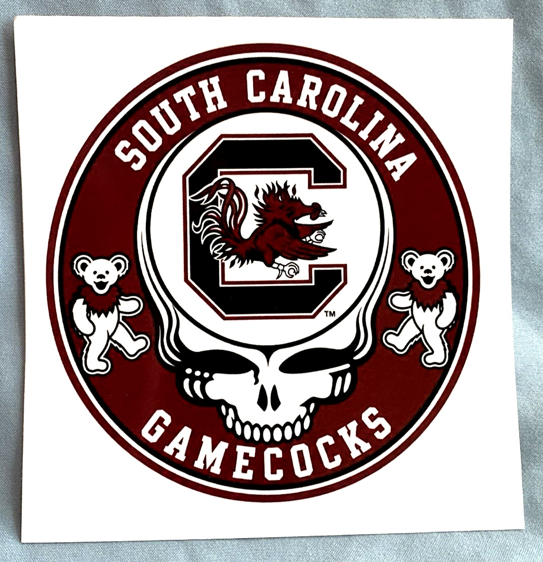 ⚡️GRATEFUL DEAD South Carolina Gamecocks Stealie Sticker *NEW* Measures 4" x 4"