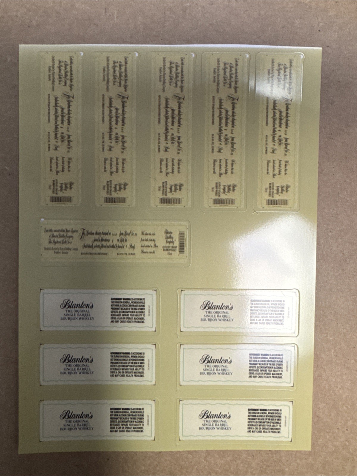 Blanton’s Bourbon Mini labels – 6 Label Sets – Vinyl Bottle Label Stickers