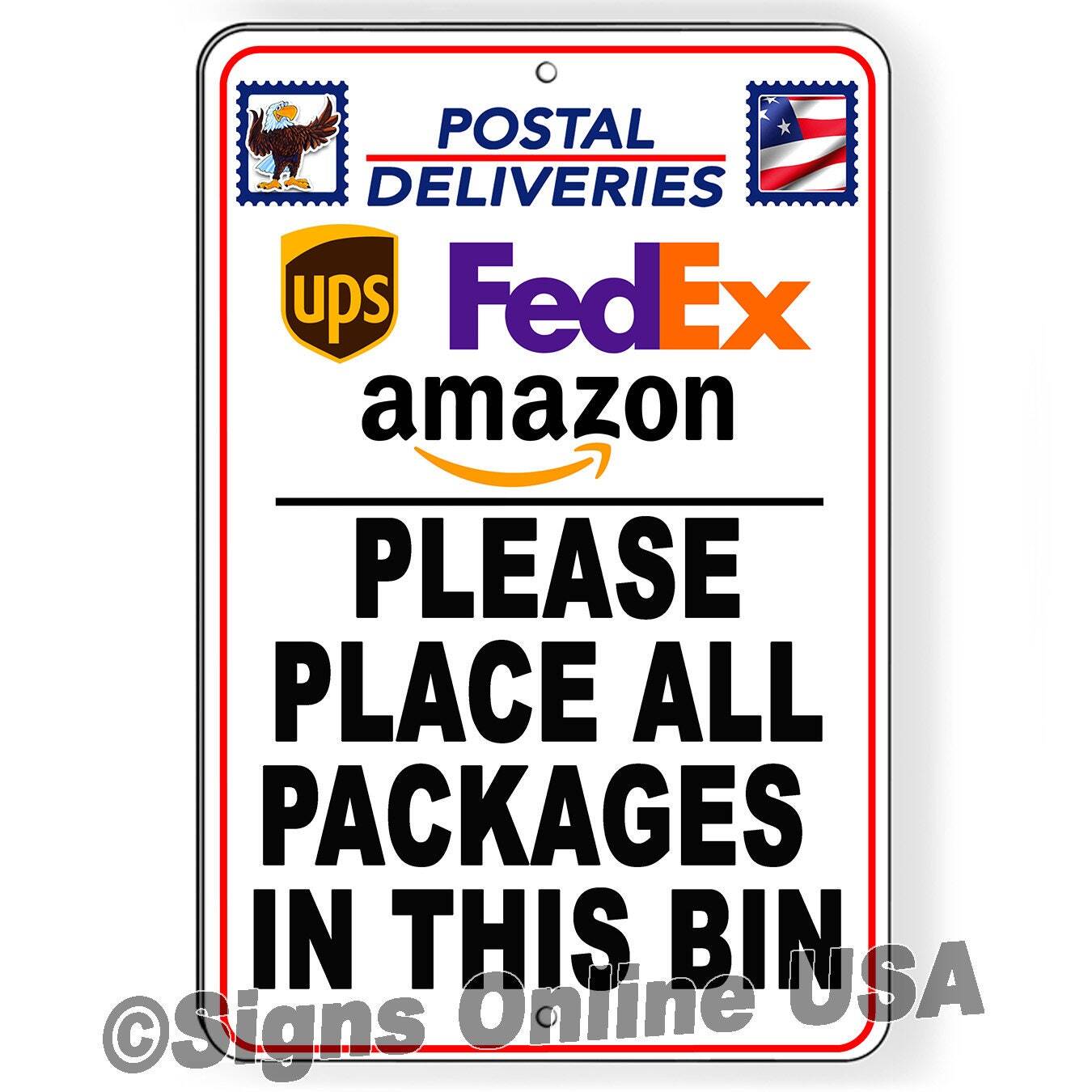 Deliver All Packages In This Bin Metal Sign / Magnetic Sign / Decal Package