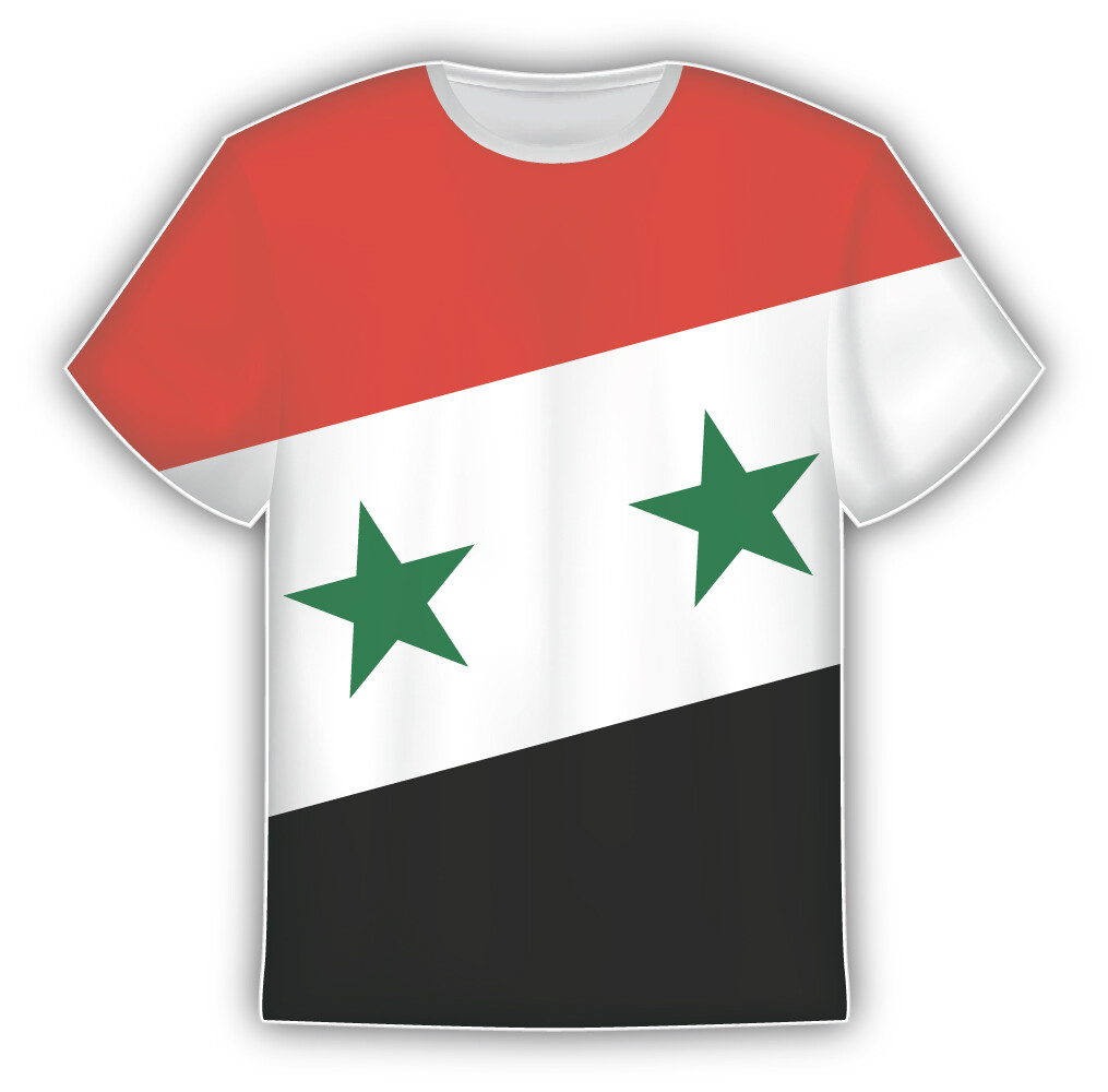 Syria Flag Sticker In The Form Of T Shirt Vinyl Sticker Decal
