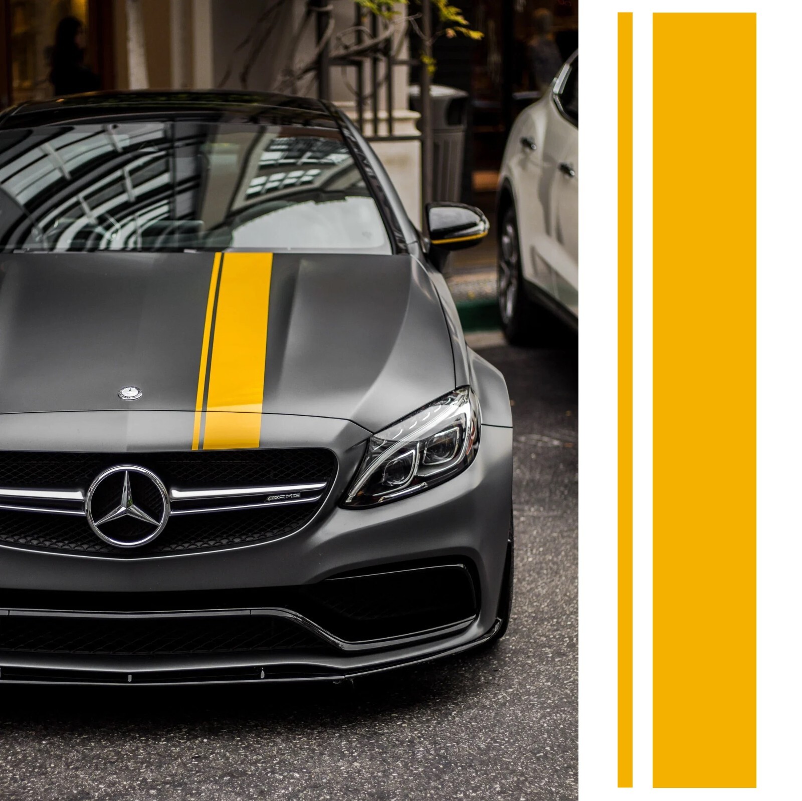 60" Length Hood Racing Rally Stripes BMW Mercedes AMG Graphic decal Vinyl Car