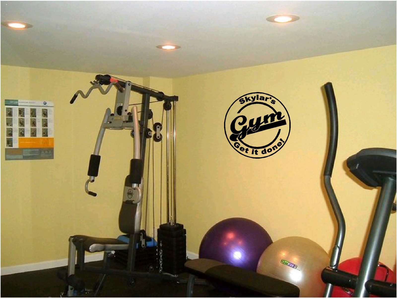 Personalized GYM wall vinyl decal- custom fitness, workout room