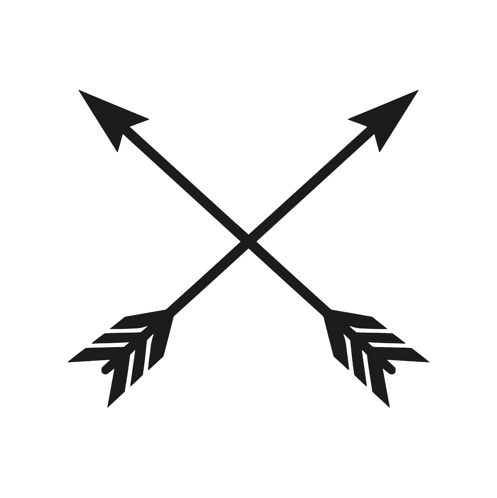 Crossed arrows Vinyl Decal Feathered arrows symbol Sticker