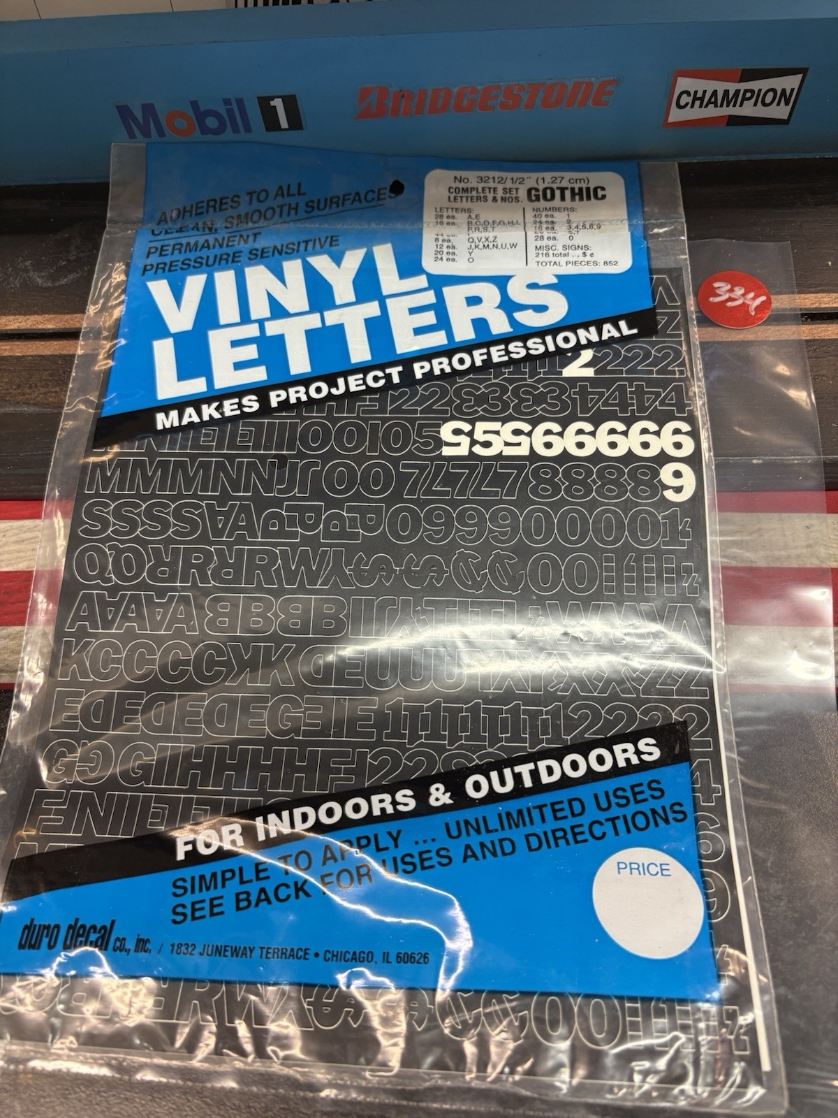 Permanent Adhesive Vinyl Letters & Numbers 1/2” G. Black Partail Few Missing