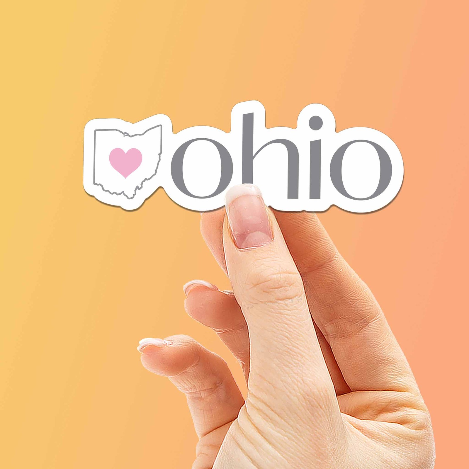 Ohio Heart Sticker – Cute State Map Midwest Decals for Laptop & Hydroflask