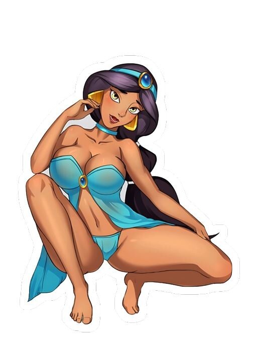 Sexy Princess Jasmine Aladdin, Adult Anime, Vinyl Die Cut Sticker