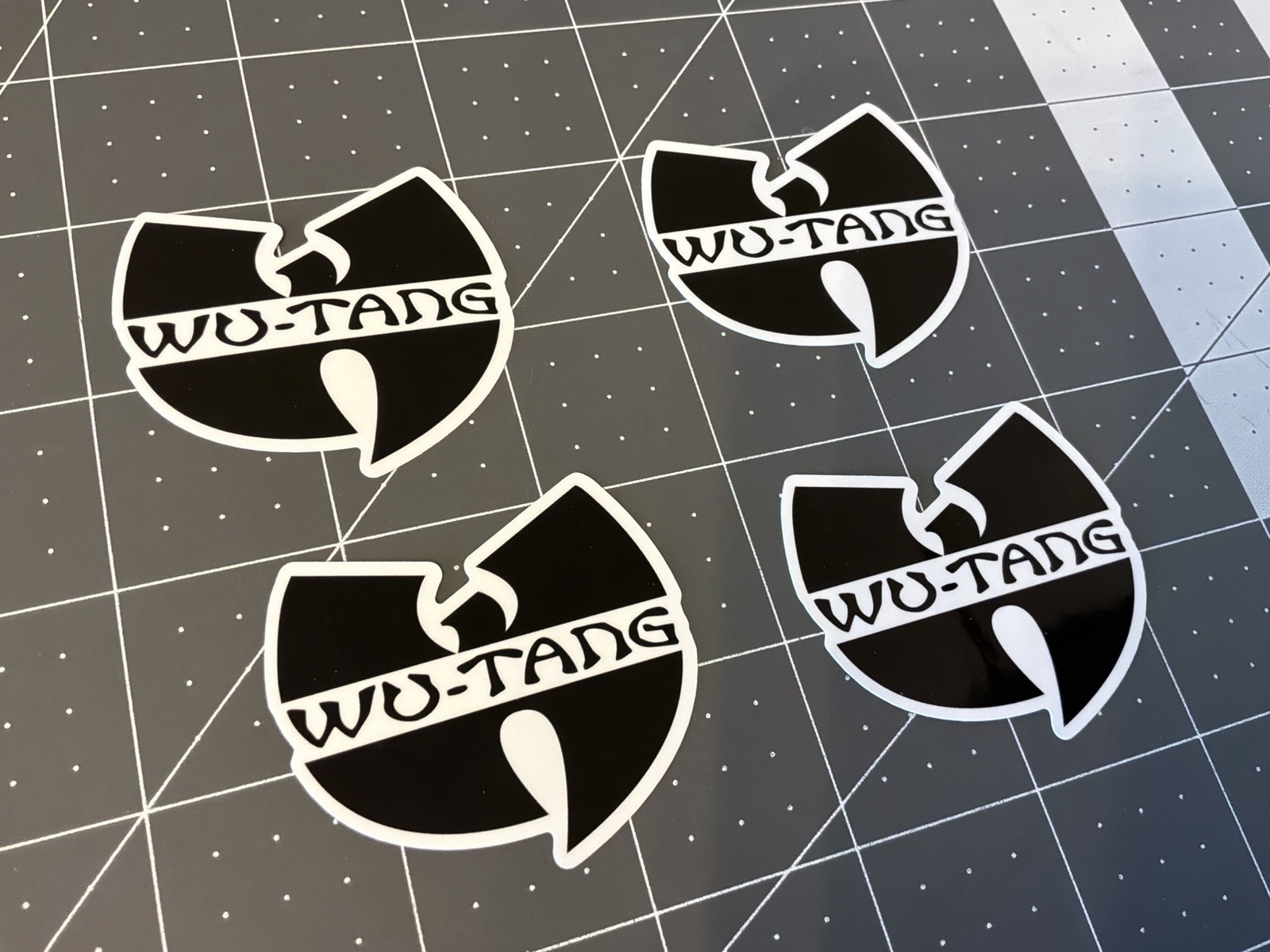 Wu Tang Clan Stickers Logos 4 Stickers Black