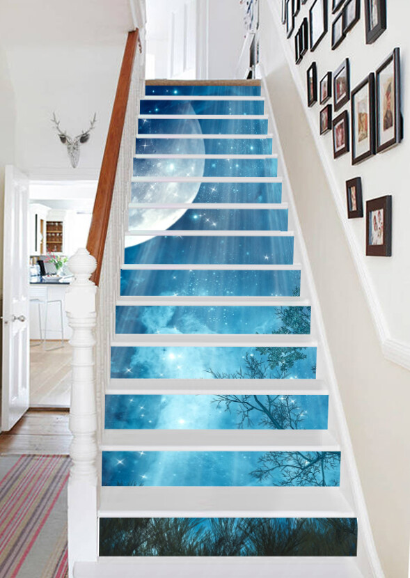 3D Blue Sky 01 Stair Risers Decoration Photo Mural Vinyl Decal Wallpaper