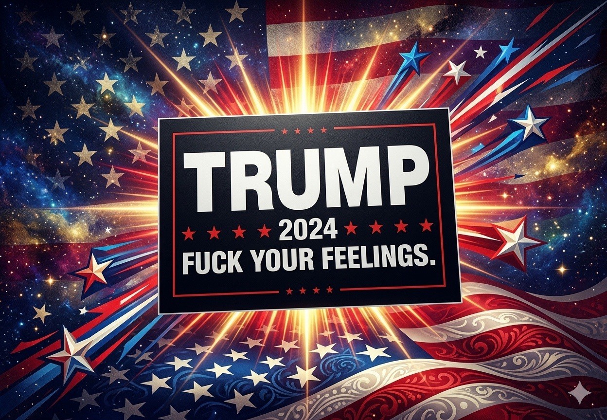 TRUMP 2024 Sticker Decal F Fxck Your Feelings – MAGA Republican Political Sign