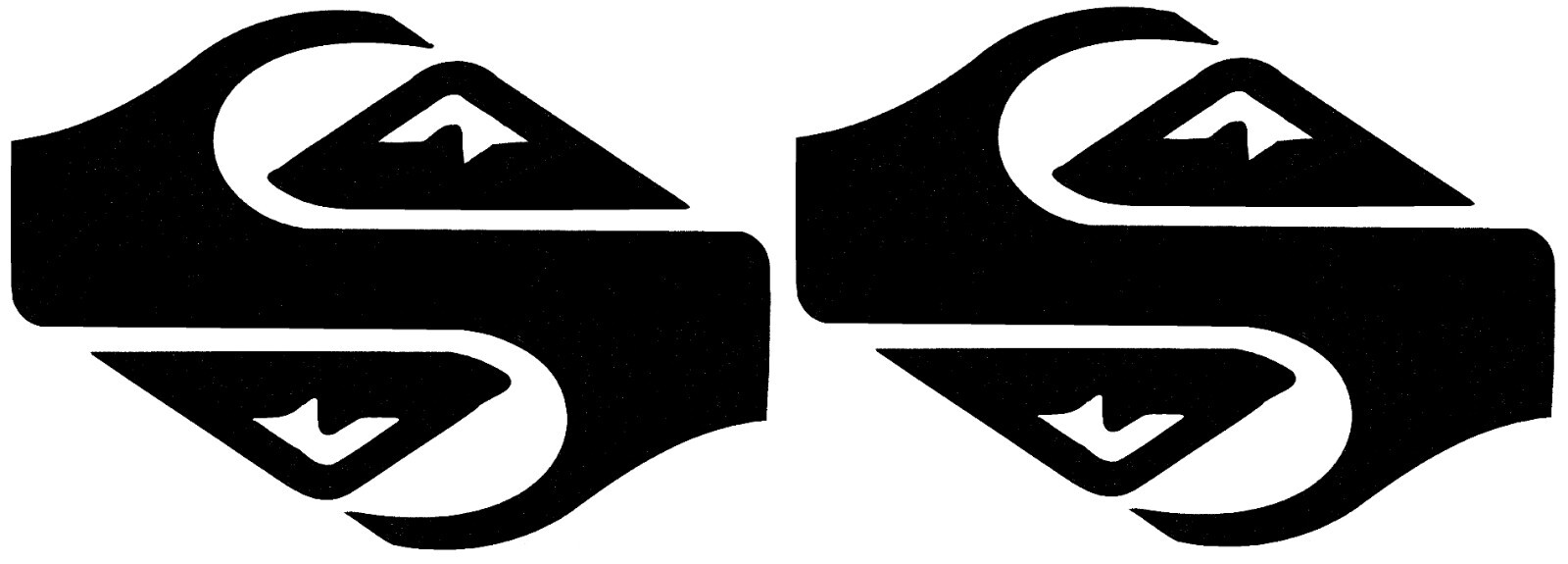 Pair of quiksilver surf T-Shirt hoodie decal vinyl White sticker 5"x3.5" lot