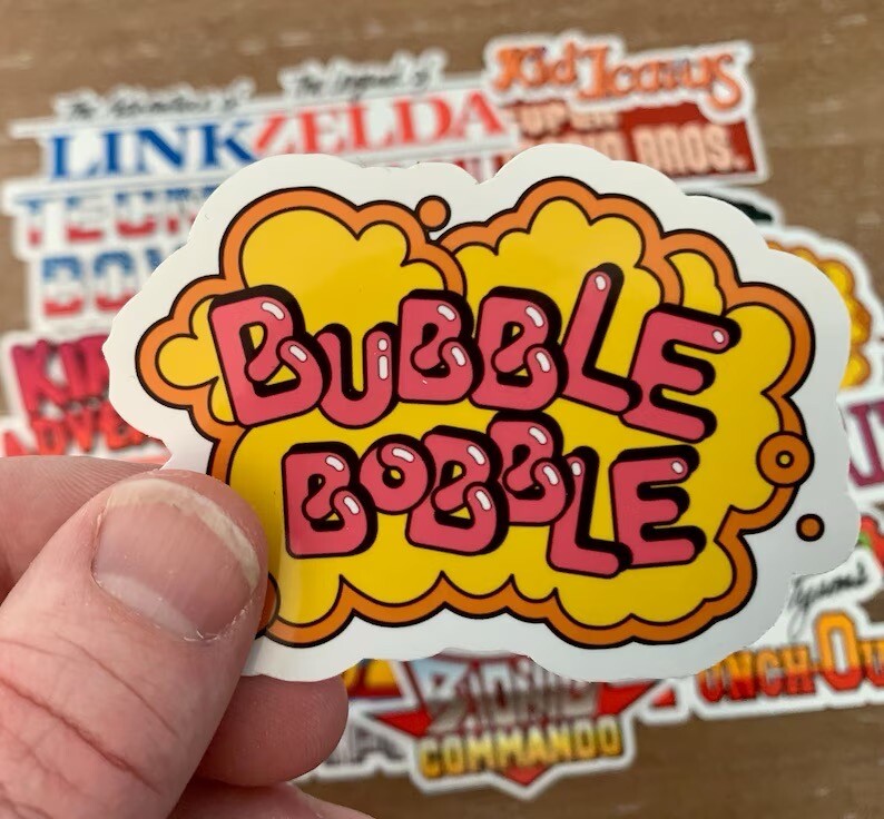20 Nintendo NES Logo Stickers – White, Clear or Holographic – Waterproof Vinyl