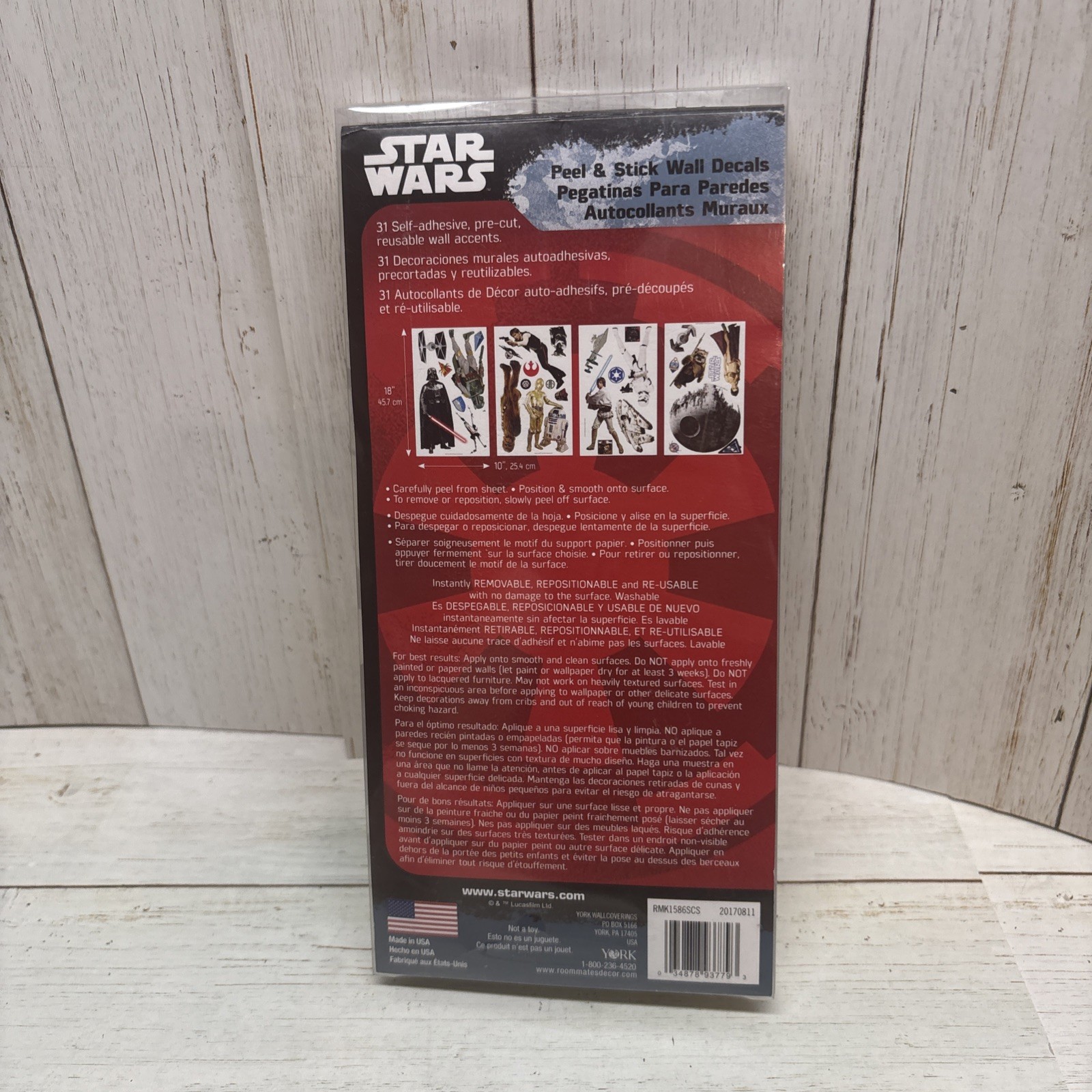 Star Wars Classic Peel and Stick Wall Decals Removable Stickers 31 Total New