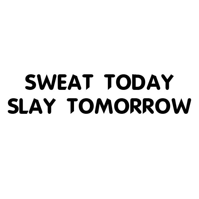 SWEAT TODAY SLAY TOMORROW Vinyl Custom Decal Gym Rat Fitness Workout Gymrat