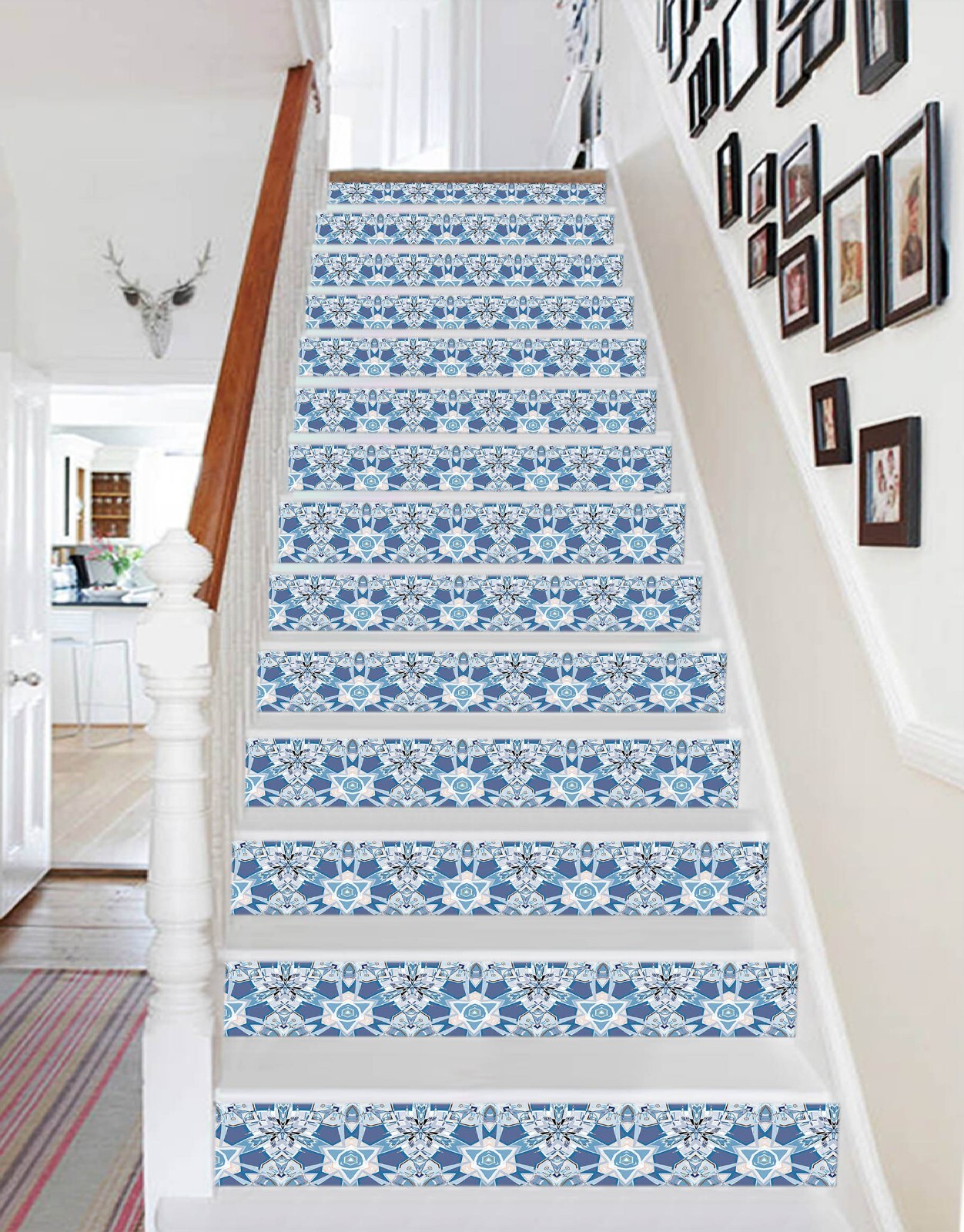 3D Blue Pattern AZ647 Stair Risers Decoration Mural Vinyl Wallpaper Kay