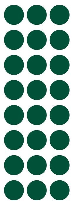 1" Dark Green Round Label Dots Stickers Color Coding Inventory 1 Inch Dot
