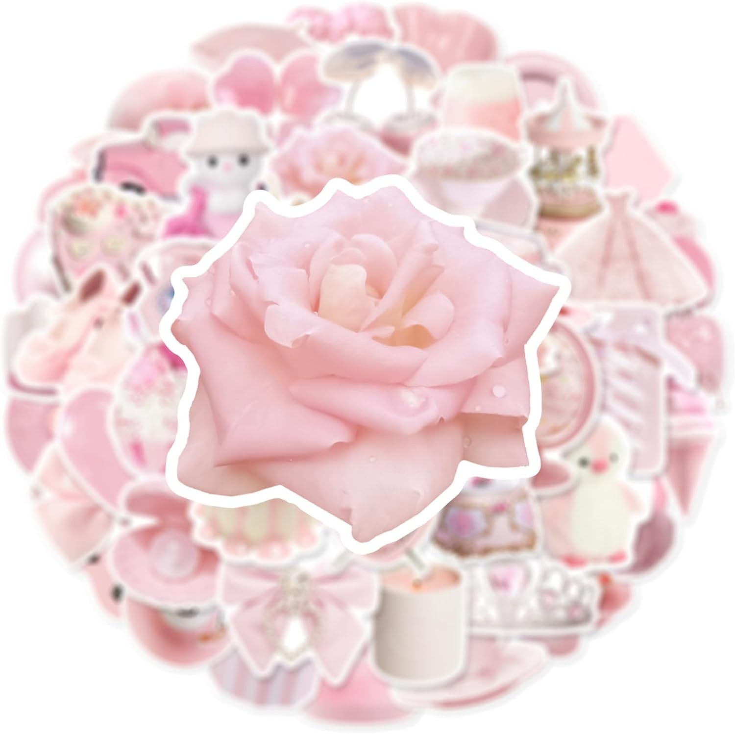 Stickers Aesthetic Waterproof Laptop Decals for Water Bottle Pink