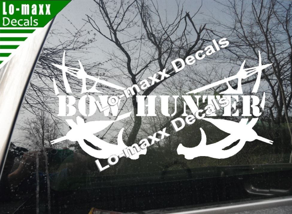 Bow Hunter Die Cut Vinyl Decal – Archery Deer Hunting Truck Car Window SUV
