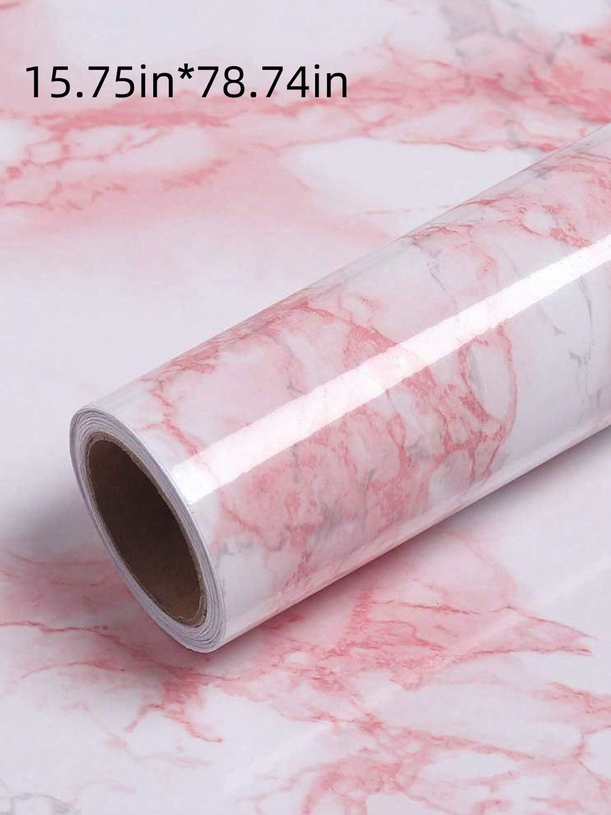 Pink Marble Self-Adhesive Wallpaper Roll 40×300 Inch Removable