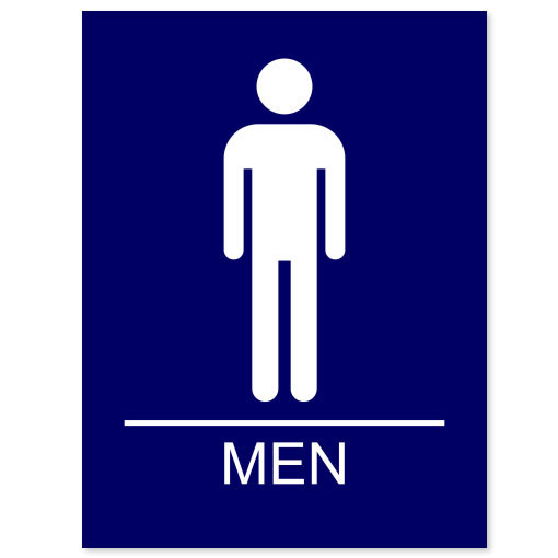 MEN Bathroom Sign sticker decal 5" x 8"