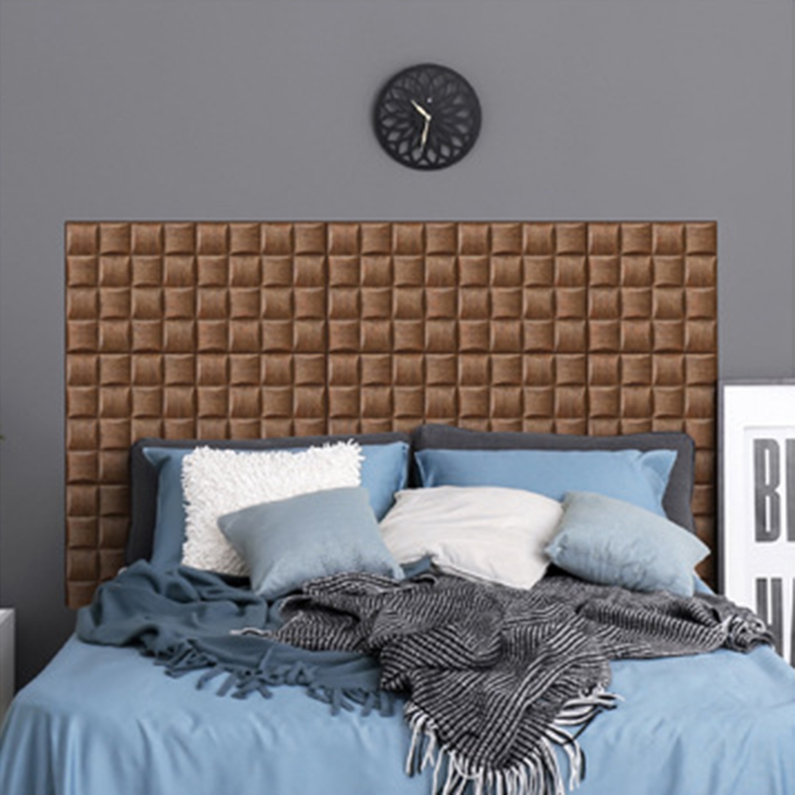 20Pcs30x30CM 3D Brick Wall Panel PVC Self-Adhesive Waterproof Wood Grain Sticker