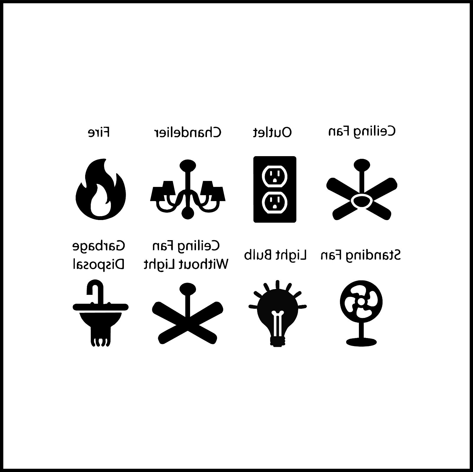 Set Of 8 Light Switch/Outlet Decals Vinyl Decal