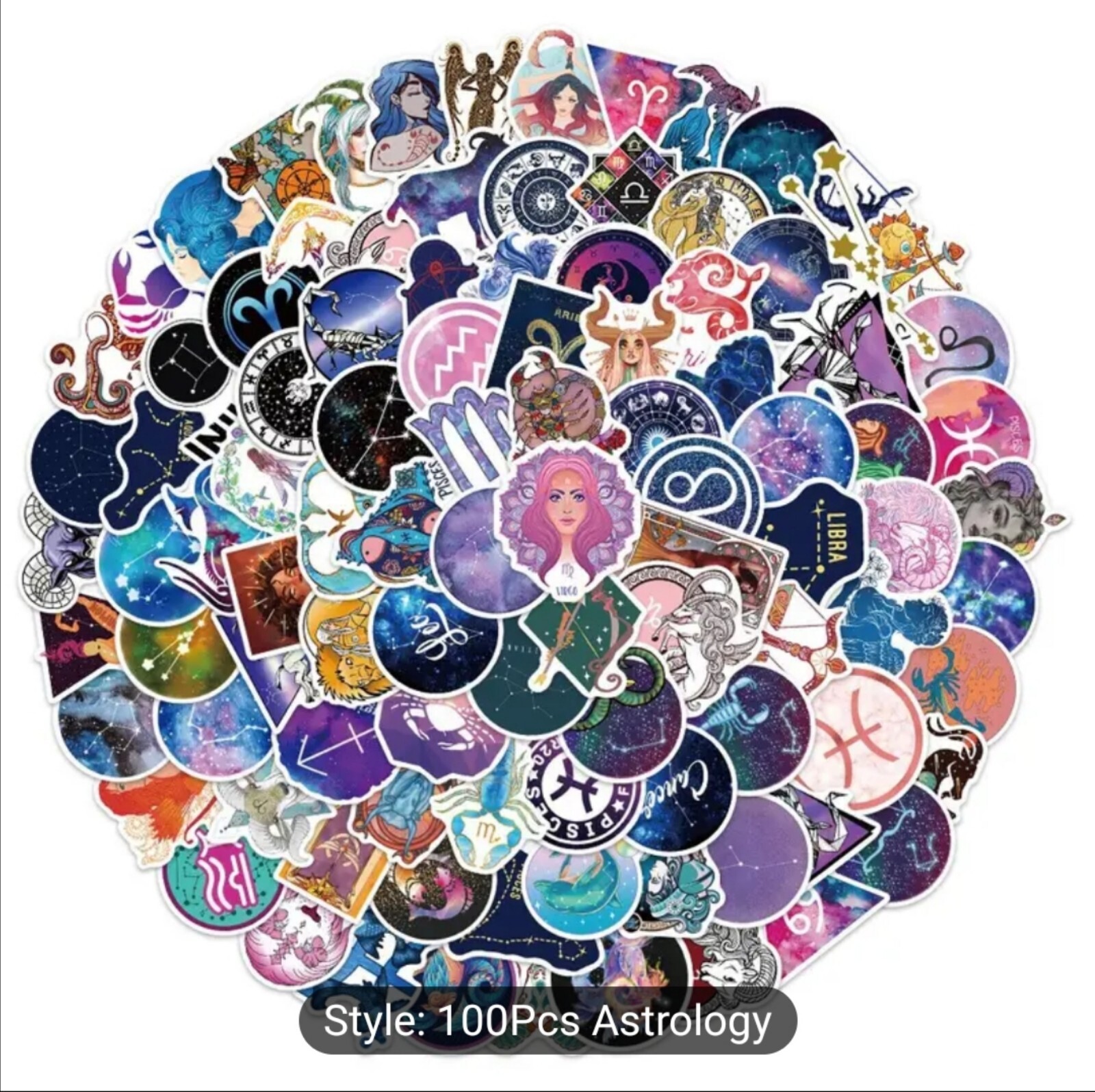 10 PCS Mini Zodiac Constellations Galaxy Astrology Astronomy Stickers BRAND NEW
