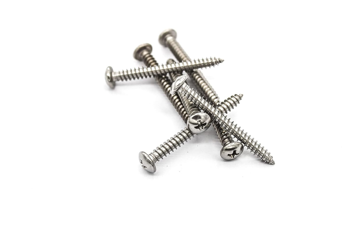 50Pcs #10 X 1-3/4" Stainless Steel Cross Head Cross Wood Screw, 18-8 (304) Stain