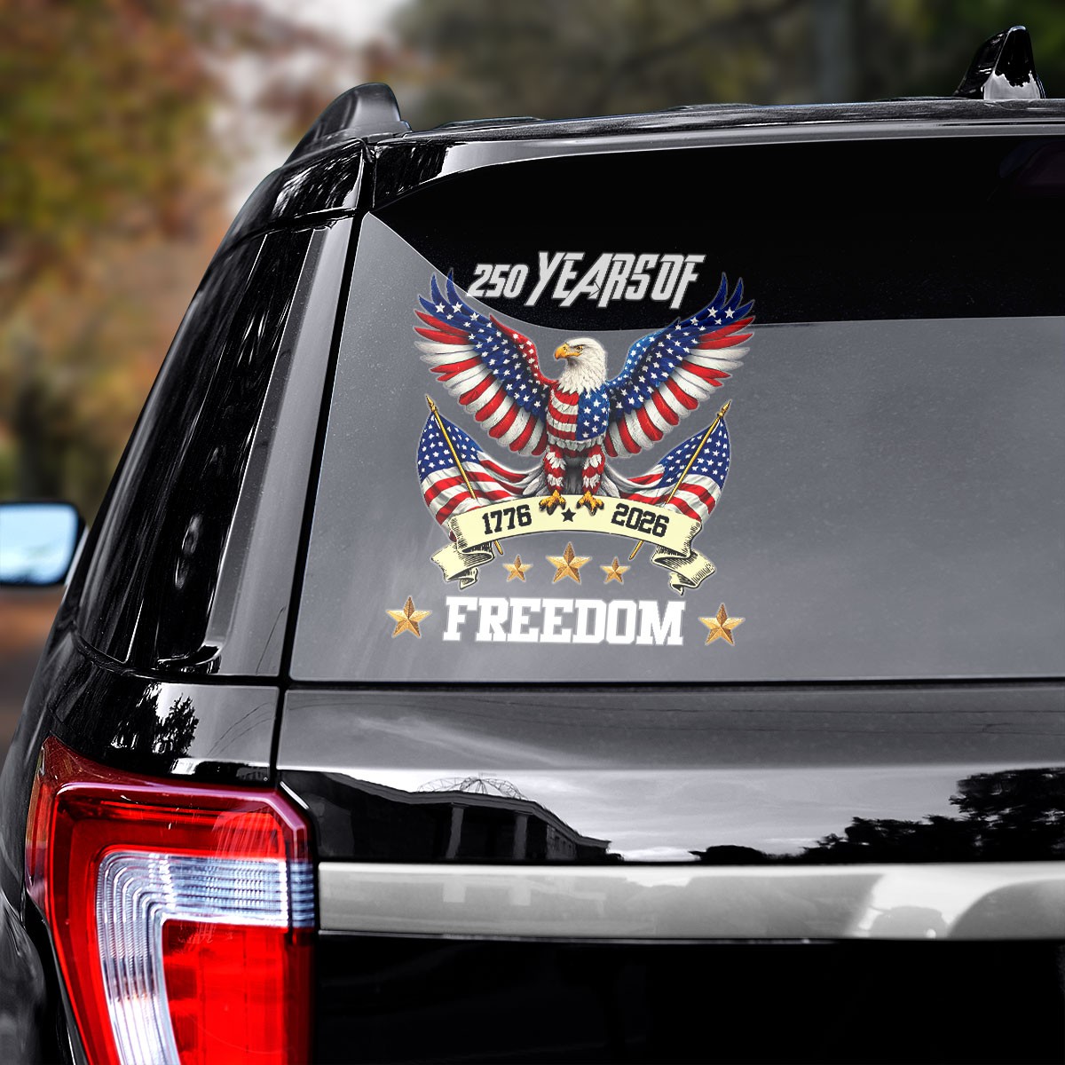 Patriotic Eagle American Flag 250 Years Of Freedom 4th Of July Sticker Decal