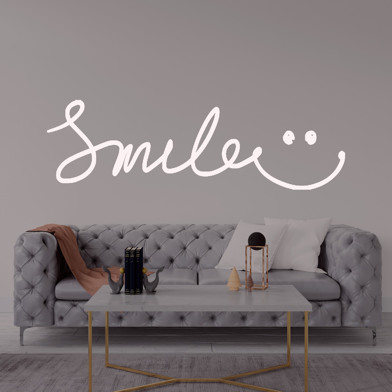 SMILE PHRASE VINYL WALL STICKER DECAL