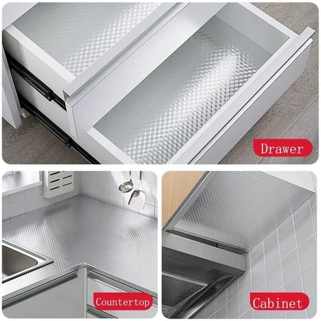 Kitchen Wallpaper Oil Proof Sticker Aluminum Foil Backsplash Self-Adhesive Co…